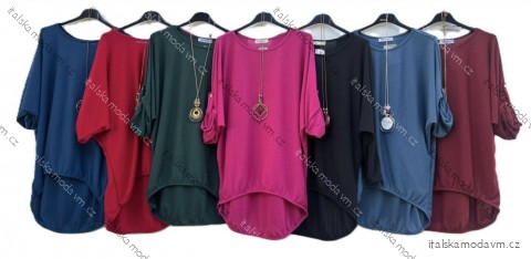 Tunika predĺžená s príveskom 3/4 dlhý rukáv dámska (S/M/L ONE SIZE) TALIANSKA MÓDA IMD24387