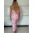 Šaty dlhé letné kvetované a leopardie na ramienka dámske PAIPER (XS/S/M ONE SIZE) TALIANSKA MÓDA IMWHD252147-2/DUR ružová XS/S/M