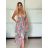 Šaty dlhé letné citrónky lemon, kvetované na ramienka dámske DIXIE (XS/S/M ONE SIZE) TALIANSKA MÓDA IMWHD252134-4/DUR -   šedá -   S / M