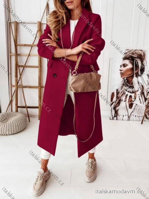 Kabát flaušový dlouhý dámský (S/M) ITALSKÁ MÓDA IMD22902