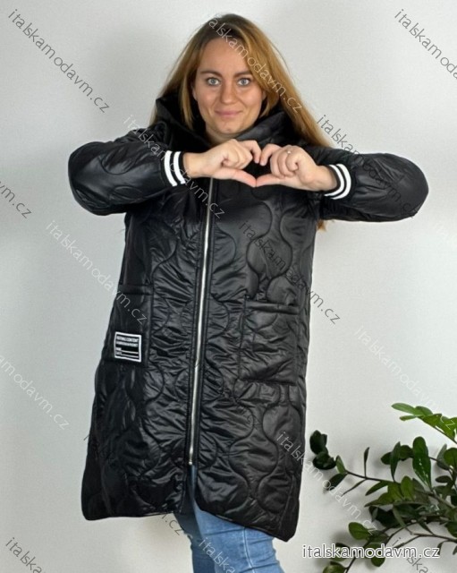 Bunda s kapucňou dámska nadrozmer (XL/3XL/4XL ONE SIZE) TALIANSKA MÓDA IM423KIRA