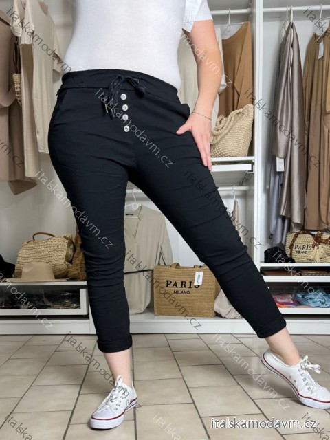 Nohavice strečové dámske KNOCK  (S/M/L ONE SIZE) TALIANSKA MÓDA IMC25324/DU S/M/L čierna