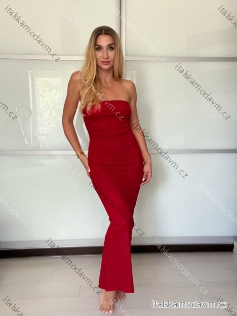 Šaty dlhé elegantný letný carmen cez prsia dámske (XS/S/M ONE SIZE) TALIANSKA MÓDA IMM25M34075