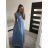Šaty dlouhé saténové s variabilním zavazováním letní dámské  (S/M/L ONE SIZE) ITALSKÁ MÓDA IMM2250677 červená S/M/L