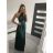 Šaty dlouhé saténové s variabilním zavazováním letní dámské  (S/M/L ONE SIZE) ITALSKÁ MÓDA IMM2250677 červená S/M/L