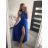 Šaty dlouhé saténové s variabilním zavazováním letní dámské  (S/M/L ONE SIZE) ITALSKÁ MÓDA IMM2250677 červená S/M/L