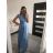 Šaty dlouhé saténové s variabilním zavazováním letní dámské  (S/M/L ONE SIZE) ITALSKÁ MÓDA IMM2250677 červená S/M/L