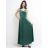 Šaty dlouhé společenské saténové na ramínka dámské ALESSIA (XS/S/M ONE SIZE) ITALSKá MODA IMSP255888