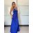 Šaty dlouhé společenské saténové na ramínka dámské ALESSIA (XS/S/M ONE SIZE) ITALSKá MODA IMSP255888