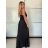 Šaty dlouhé společenské saténové na ramínka dámské ALESSIA (XS/S/M ONE SIZE) ITALSKá MODA IMSP255888