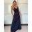 Šaty dlouhé společenské saténové na ramínka dámské ALESSIA (XS/S/M ONE SIZE) ITALSKá MODA IMSP255888