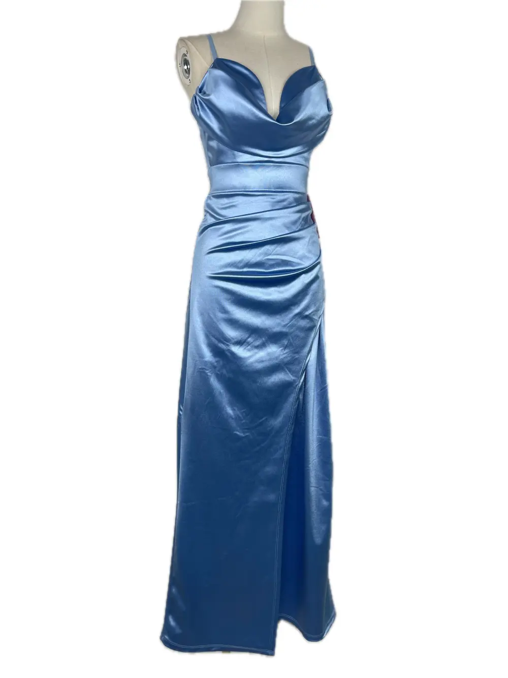 Šaty dlhé spoločenské saténové na ramienka dámske (S/M/L ONE SIZE) TALIANSKA MÓDA IMPBB25B26175