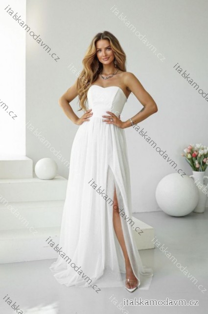 Šaty dlouhé carmen společenské třpytivé dámské (34-42) POLSKÁ MÓDA PMLWD25CECYLIA2