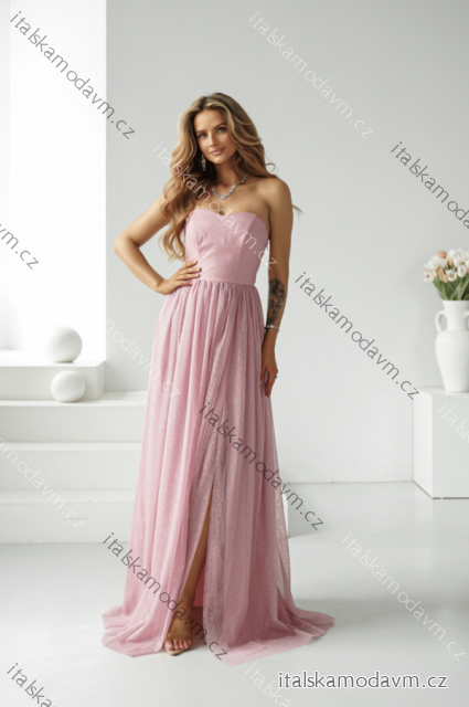 Šaty dlhé carmen spoločenské trblietavé dámske (34-42) POLSKÁ MÓDA PMLWD25CECYLIA3