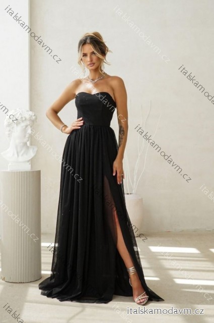 Šaty dlhé carmen spoločenské trblietavé dámske (34-42) POLSKÁ MÓDA PMLWD25CECYLIA6