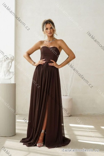 Šaty dlhé carmen spoločenské trblietavé dámske (34-42) POLSKÁ MÓDA PMLWD25CECYLIA8