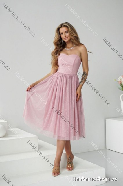 Šaty carmen spoločenské trblietavé dámske (34-42) POLSKÁ MÓDA PMLWD25GAJA1