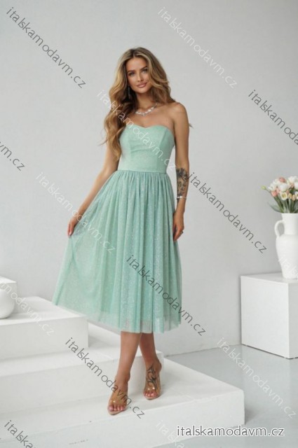 Šaty carmen spoločenské trblietavé dámske (34-42) POLSKÁ MÓDA PMLWD25GAJA2