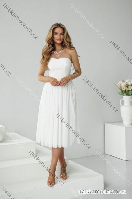 Šaty carmen spoločenské trblietavé dámske (34-42) POLSKÁ MÓDA PMLWD25GAJA4