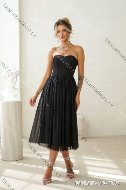 Šaty carmen spoločenské trblietavé dámske (34-42) POLSKÁ MÓDA PMLWD25GAJA5