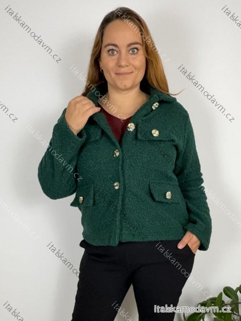 Kabát krátký flaušový baránok dámsky nadrozmer (40/42/44-46/48/50 ONE SIZE) TALIANSKA MóDA IM32511116/DUR
