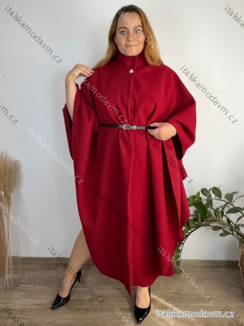 Kabát pončo dlhý dámsky nadrozměr STELA   (48/50/52/54) TALIANSKA MÓDA IMD25208/DU