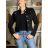 Bunda riflová jeans dámska MOON (S-2xl) MOON GIRL MOG25GYA2168-13/DU S Černá
