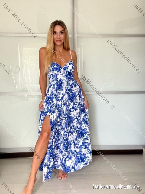 Šaty dlouhé letní na ramínka dámské (S/M ONE SIZE) ITALSKÁ MÓDA IMPBB24B25181/DUR