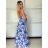 Šaty dlhé letné na ramienka dámske (S/M ONE SIZE) TALIANSKA MÓDA IMPBB24B25181/DUR -   modrá -   S / M