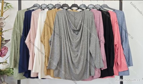 Tričko dlhý rukáv dámske nadrozmer (54/56/58 ONE SIZE) TALIANSKA MÓDA IMC25383