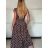 Šaty dlhé letné icecool bez rukávov dámske (XS/S/M ONE SIZE) TALIANSKA MÓDA IMM25M7587/DU -   hnedá
 -   S / M