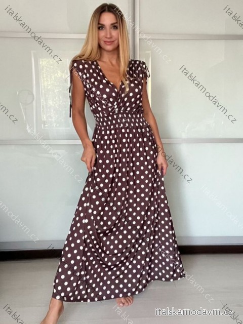 Šaty dlhé letné icecool bez rukávov dámske (XS/S/M ONE SIZE) TALIANSKA MÓDA IMM25M7587/DU