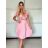 Šaty spoločenské krátky rukáv dámske (S/M/L ONE SIZE) TALIANSKA MODA IMSP255945/DU -   béžová -   S/M/L
