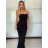 Šaty dlhé elegantný letný carmen cez prsia dámske (XS/S/M ONE SIZE) TALIANSKA MÓDA IMM25M34075/DU -   čierna
 -   S / M