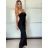 Šaty dlhé elegantný letný carmen cez prsia dámske (XS/S/M ONE SIZE) TALIANSKA MÓDA IMM25M34075/DU -   čierna
 -   S / M