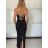 Šaty dlhé elegantný letný carmen cez prsia dámske (XS/S/M ONE SIZE) TALIANSKA MÓDA IMM25M34075/DU -   čierna
 -   S / M