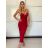 Šaty dlhé letné elegantné na ramienka dámske (XS/S/M ONE SIZE) TALIANSKA MÓDA IMM25M34553/DU -   červená -   S / M