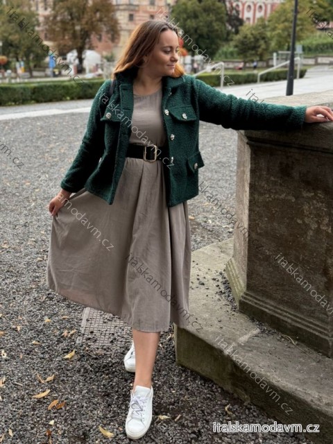 Kabát krátký flaušový baránok dámsky nadrozmer (40/42/44-46/48/50 ONE SIZE) TALIANSKA MóDA IMSM2511116