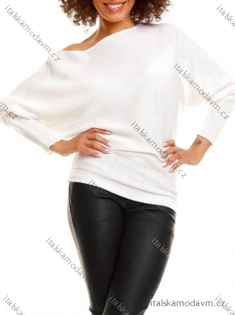 Sveter úpletový riadkový dlhý rukáv dámsky (S/M/L ONE SIZE) TALIANSKA MÓDA IMD25181