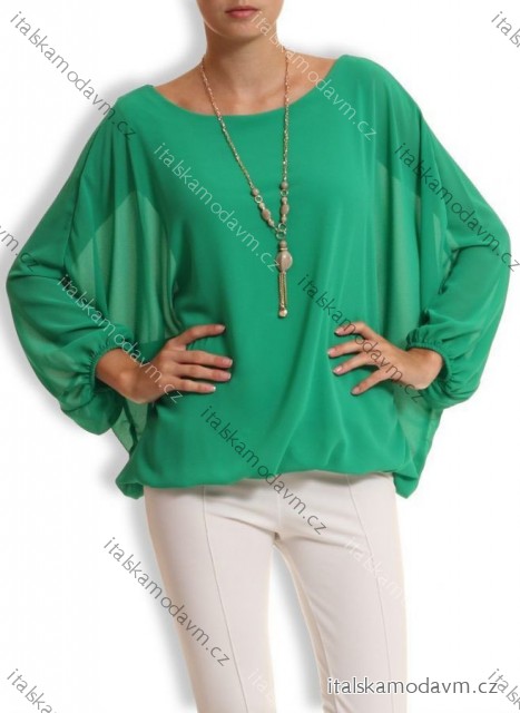 Halenka šifonová s přívěskem dlouhý rukáv dámská (S/M/L ONE SIZE) ITALSKÁ MÓDA IMD25195