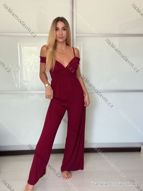 Overal dlouhý elegantní na ramínka dámský (S/M/L ONE SIZE) ITALSKÁ MÓDA IMPBB2530386s/DUR -   vínová -   S/M/L
