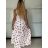 Šaty dlhé letné na ramienka dámske citronky  (S/M ONE SIZE) TALIANSKA MÓDA IMPBB24B25181-2/DUR -   biela -   S / M