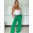 Nohavice dlhé letné dámske (S/M/L ONE SIZE) TALIANSKA MÓDA IMM25M10392/DU -   zelená -   S/M/L