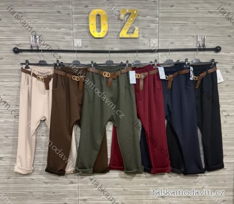 Nohavice elegantné s opaskom dámske (S/M/L ONE SIZE) TALIANSKA MÓDA IMPOZ253139