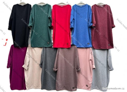 Šaty klasik teplé dlhý rukáv dámske nadrozmer (42/44/46 ONE SIZE) TALIANSKA MÓDA IMD25201
