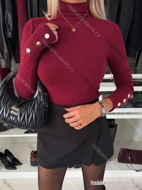 Tričko teplé dlhý rukáv dámske (S/M/L ONE SIZE) TALIANSKA MÓDA IMD25206