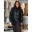 Bunda podzimní s kapucí na zip dlouhý rukáv dámská nadrozměr ANNA (3XL - 7XL) SWEST IMWSW25C20B8505-1/DU 7XL Černá