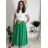 Sukňa dlhá s opaskom dámska (S/M/L ONE SIZE) TALIANSKA MÓDA IMM25M7755/DU zelená S/M/L