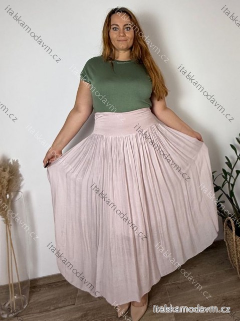 Sukňa dlhá dámska TINA (S/M/L ONE SIZE) TALIANSKA MóDA IMSM25TINA/DUR sv. růžová S/M/L