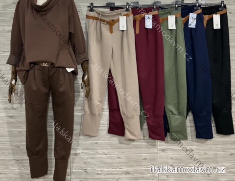 Nohavice elegantné s opaskom dámske (S/M/L ONE SIZE) TALIANSKA MÓDA IMPOZSM-3198